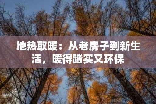 地热取暖:从老房子到新生活,暖得踏实又环保 地热取暖:从老房子到新生活,暖得踏实又环保