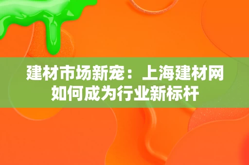 建材市场新宠：上海建材网如何成为行业新标杆