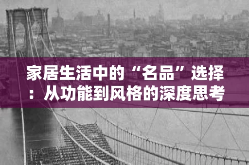 家居生活中的“名品”选择：从功能到风格的深度思考