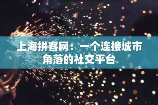 上海拼客网：一个连接城市角落的社交平台