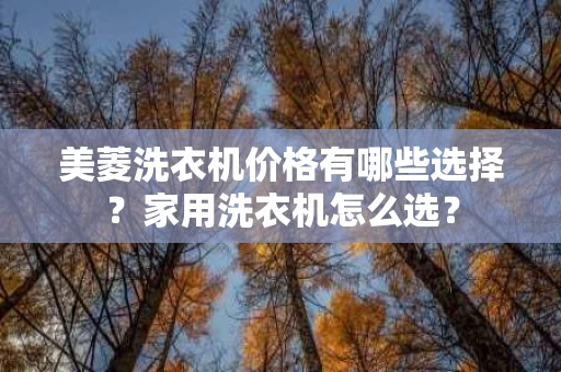 美菱洗衣机价格有哪些选择？家用洗衣机怎么选？