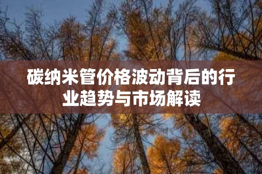 碳纳米管价格波动背后的行业趋势与市场解读