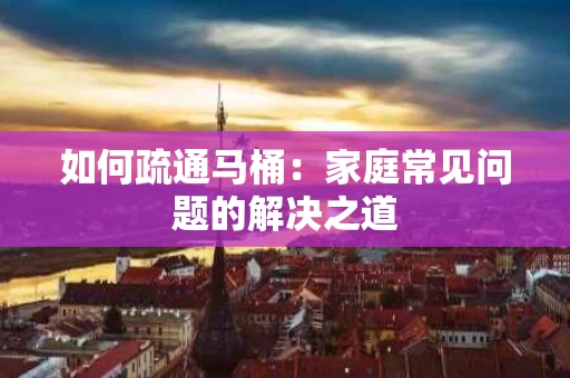 如何疏通马桶:家庭常见问题的解决之道 如何疏通马桶:家庭常见问题的解决之道