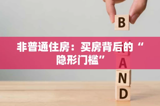 非普通住房:买房背后的“隐形门槛” 非普通住房:买房背后的“隐形门槛”
