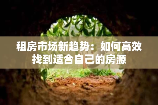 租房市场新趋势：如何高效找到适合自己的房源