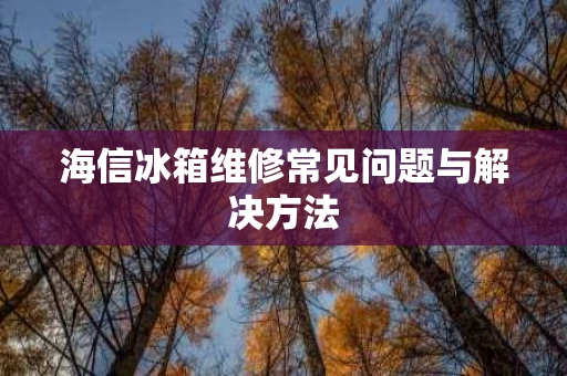 海信冰箱维修常见问题与解决方法