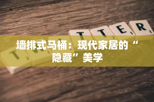 墙排式马桶：现代家居的“隐藏”美学