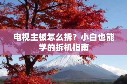 电视主板怎么拆？小白也能学的拆机指南