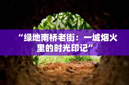 “绿地南桥老街:一城烟火里的时光印记” “绿地南桥老街:一城烟火里的时光印记”