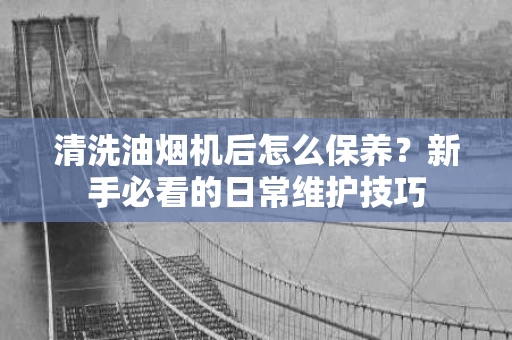 清洗油烟机后怎么保养?新手必看的日常维护技巧 清洗油烟机后怎么保养?新手必看的日常维护技巧