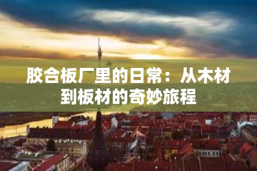 胶合板厂里的日常:从木材到板材的奇妙旅程 胶合板厂里的日常:从木材到板材的奇妙旅程