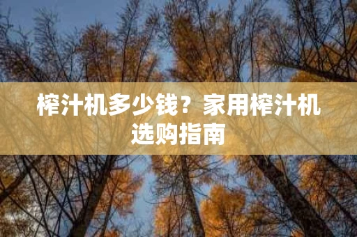 榨汁机多少钱?家用榨汁机选购指南 榨汁机多少钱?家用榨汁机选购指南