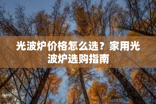 光波炉价格怎么选？家用光波炉选购指南