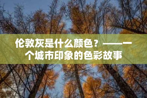 伦敦灰是什么颜色？——一个城市印象的色彩故事