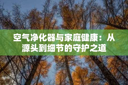 空气净化器与家庭健康：从源头到细节的守护之道