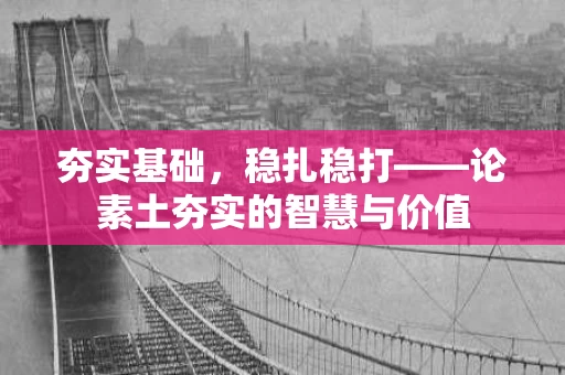 夯实基础,稳扎稳打——论素土夯实的智慧与价值 夯实基础,稳扎稳打——论素土夯实的智慧与价值