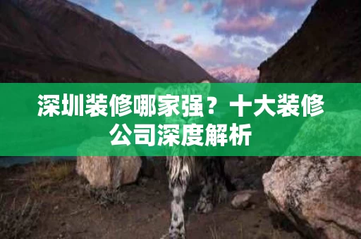 深圳装修哪家强？十大装修公司深度解析