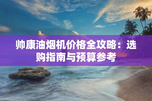 帅康油烟机价格全攻略：选购指南与预算参考