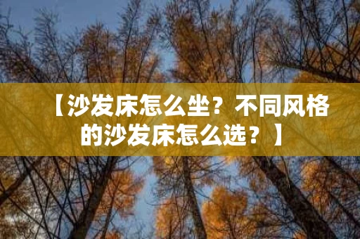 【沙发床怎么坐？不同风格的沙发床怎么选？】