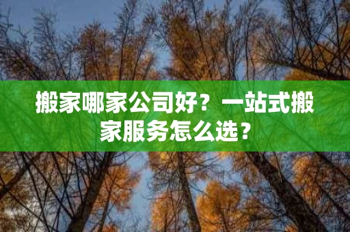 搬家哪家公司好?一站式搬家服务怎么选? 搬家哪家公司好?一站式搬家服务怎么选?
