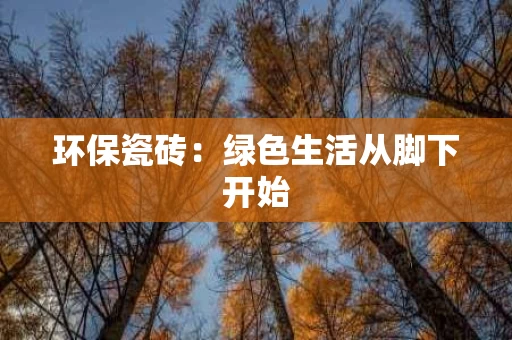 环保瓷砖：绿色生活从脚下开始