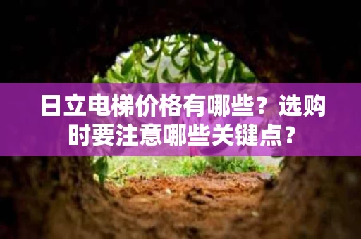 日立电梯价格有哪些？选购时要注意哪些关键点？