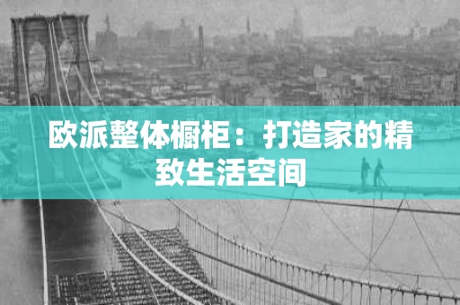 欧派整体橱柜：打造家的精致生活空间
