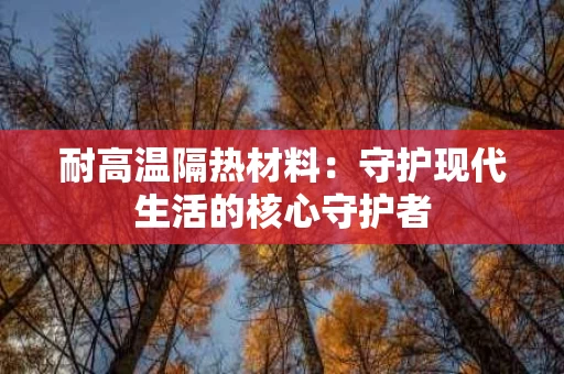 耐高温隔热材料：守护现代生活的核心守护者