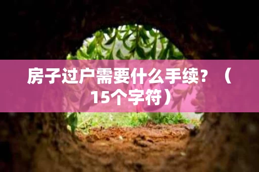 房子过户需要什么手续？（15个字符）