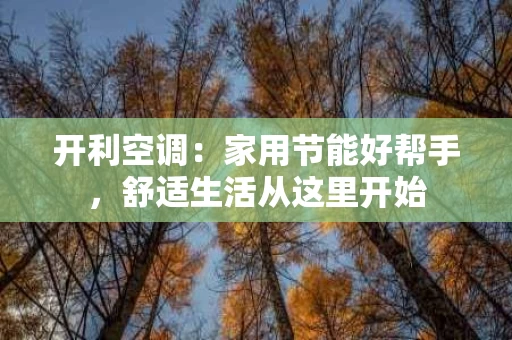 开利空调：家用节能好帮手，舒适生活从这里开始