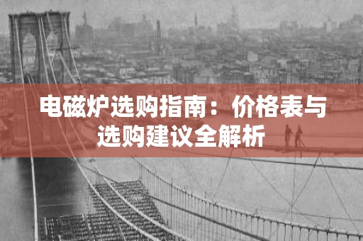 电磁炉选购指南：价格表与选购建议全解析