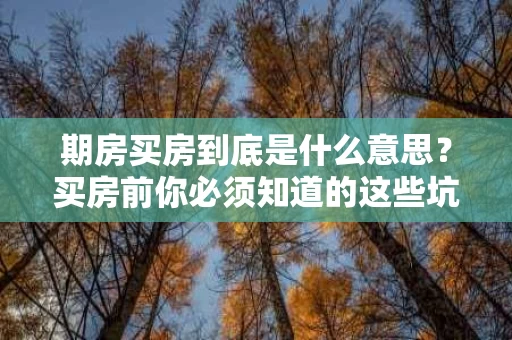 期房买房到底是什么意思?买房前你必须知道的这些坑 期房买房到底是什么意思?买房前你必须知道的这些坑