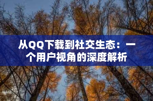 从QQ下载到社交生态:一个用户视角的深度解析 从QQ下载到社交生态:一个用户视角的深度解析