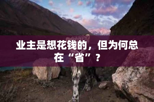 业主是想花钱的,但为何总在“省”? 业主是想花钱的,但为何总在“省”?