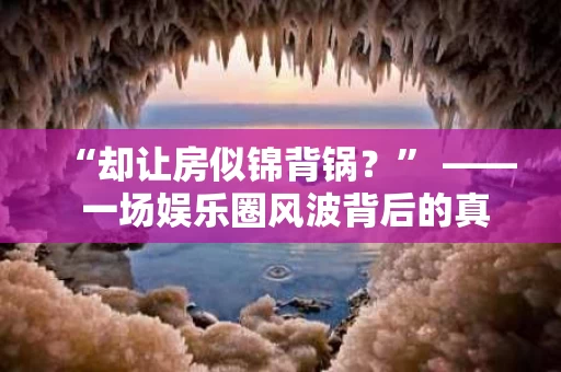 “却让房似锦背锅？” —— 一场娱乐圈风波背后的真相