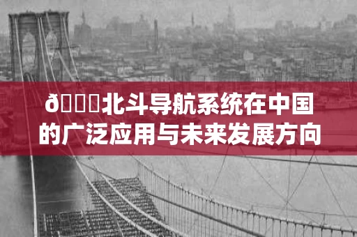 📊北斗导航系统在中国的广泛应用与未来发展方向